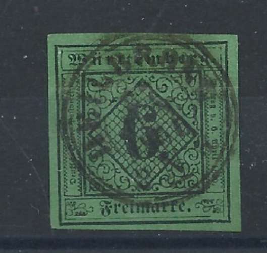 Wurtemberg N°3 Obl (FU) 1851 - Chiffres