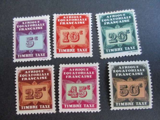 AEF y & t taxe 1 au 4 ,& 6 & 7 * 1937