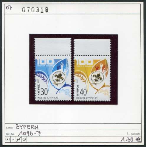 Chypre 2007 - Michel 1096-1097 A - ** mnh neuf -  Chypre 2007 - Michel 1096-1097 A - ** mnh neuf -