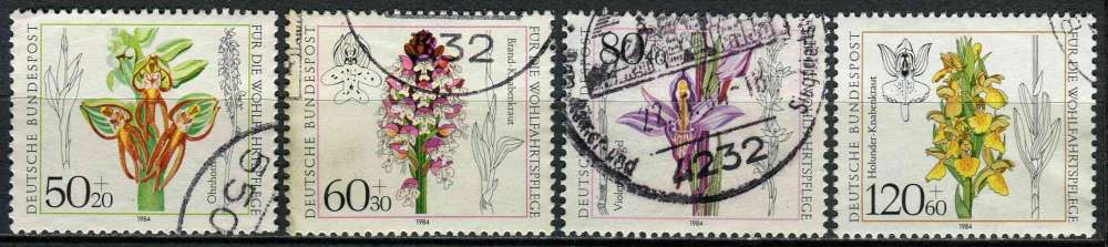ALLEMAGNE RFA 1984 OBLITERE N° 1058 à 1061 fleurs