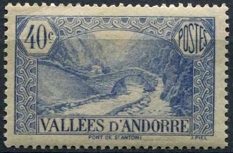 ANDORRE FR 1932 NEUF* charnière N° 33
