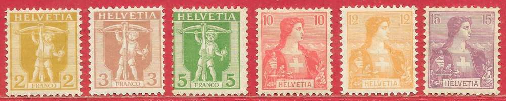Suisse n°113 à/to 118 1907-17 *