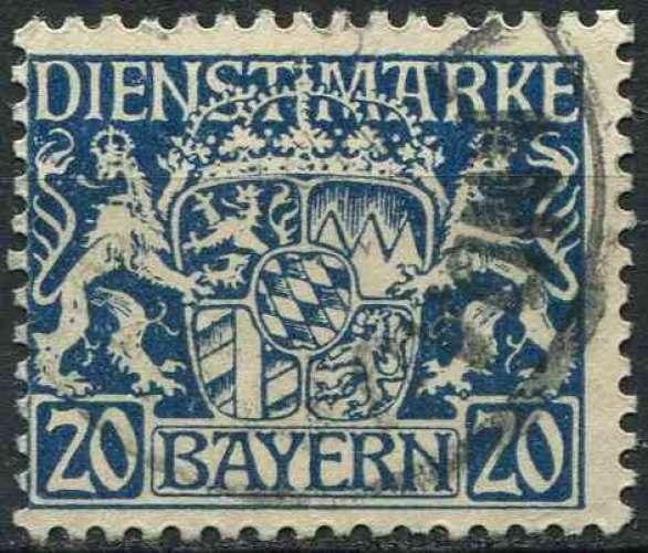Allemagne Bavière 1916 oblitéré SERVICE N° 21