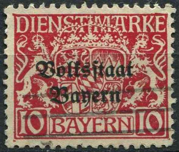 Allemagne Bavière 1919 oblitéré SERVICE N° 33
