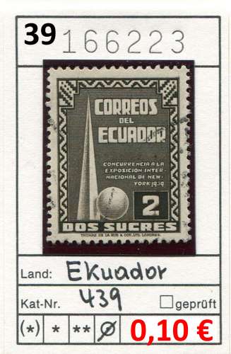 Equateur 1939 - Michel 439 - oo oblit.