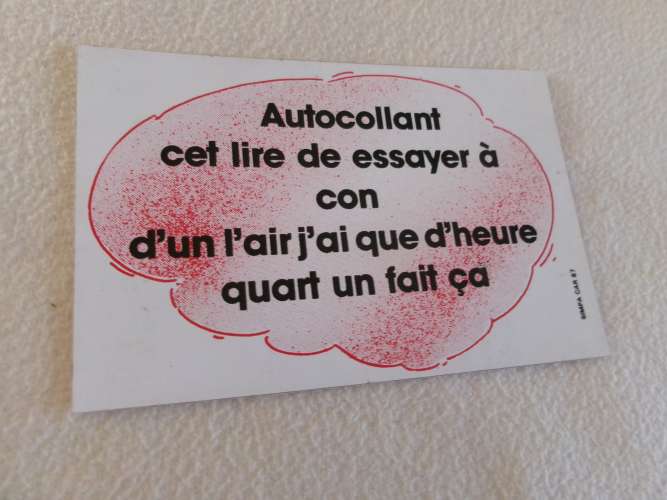 CARTE SIMPA AUTOCOLLANT HUMORISTIQUE 