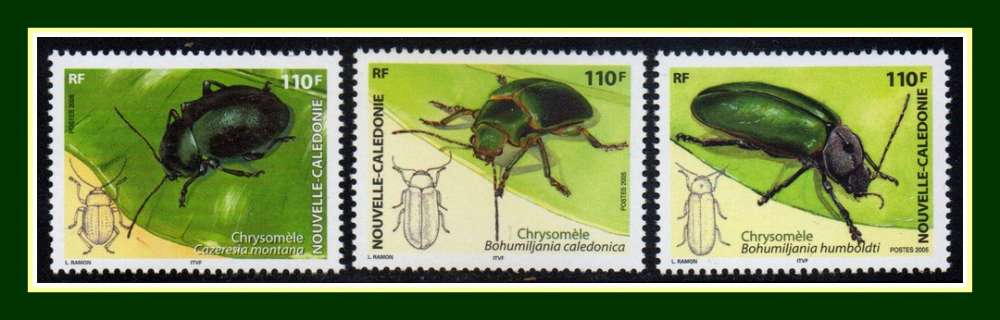 Nouvelle Calédonie N° 960 à 962 ** MNH Insectes Scarabé 2005