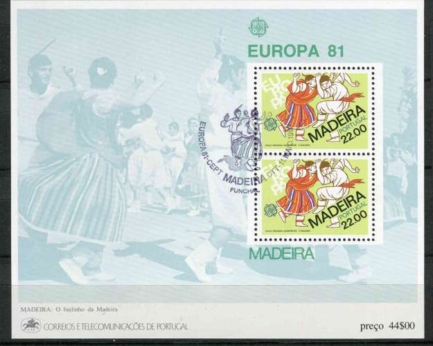 MADERE 1981 OBLITERE BF N° 2 europa