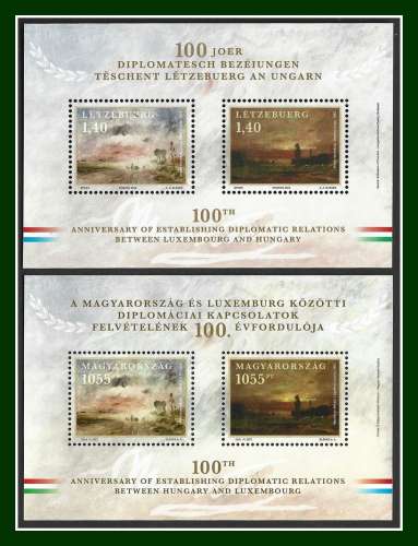 Blocs ** MNH Emissions Communes Luxembourg - Hongrie 2024 peinture