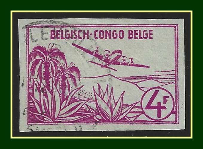 Congo Belge Aérogramme (Découpe) N° 1 Obl. (1956 ?) avion