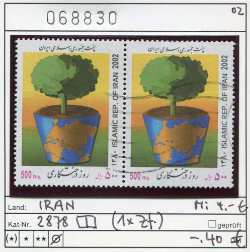 Iran 2002 - Michel 2878 - oo oblit. - paire