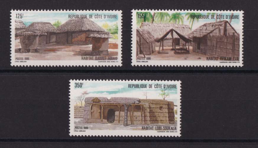 COTE D'IVOIRE  Y/T   n° 771/773    neuf **    1986