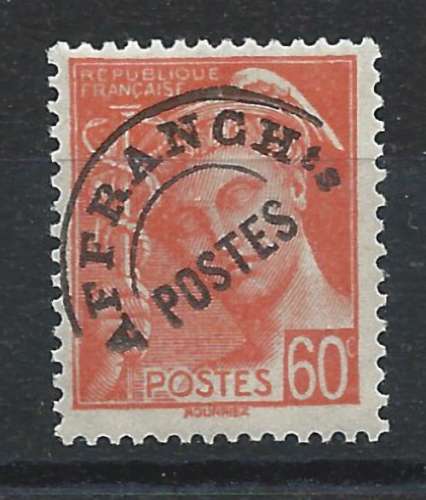 France Préo N°83* (MH) 1938/43 - Type mercure