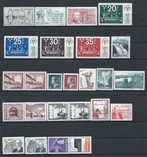 Suède Lot 25 Tp Neuf** année 1974
