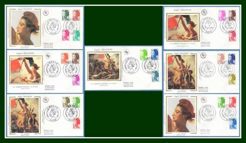 Lot de 66 FDC soie diff.1982 (cote + 250 €) 10 SCANS !
