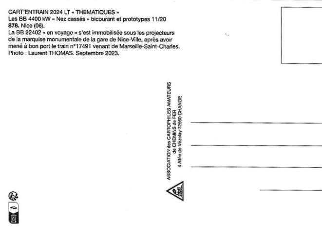 *ACACF 868 à 887 - Lot de 20 cartes - Locos 