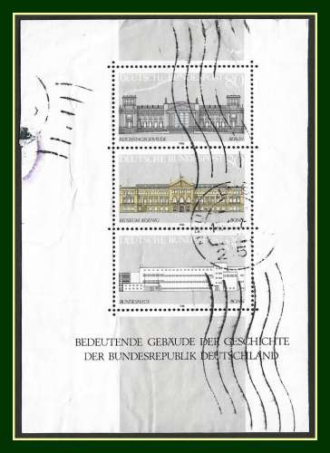 Allemagne Bloc N° 19 Obl. Architecture 1986 (état de circulation, froissures)