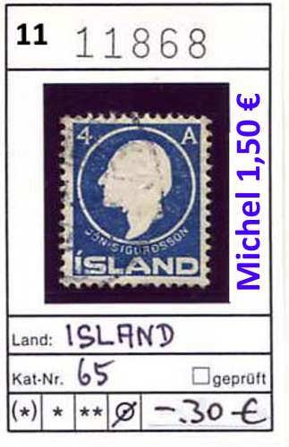 Islande 1911 - 65 - oo oblit.