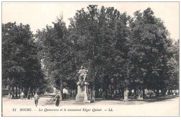 01 BOURG  -  Les Quinconces et le Monument Edgar Quinet 