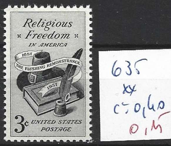 ETATS UNIS 635 ** côte 0.40 €