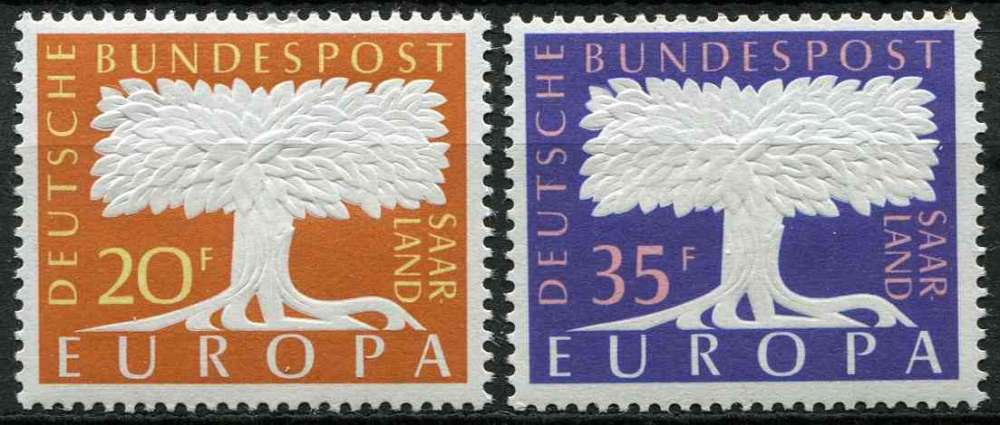 SARRE 1957 NEUF** MNH N° 384 385 europa