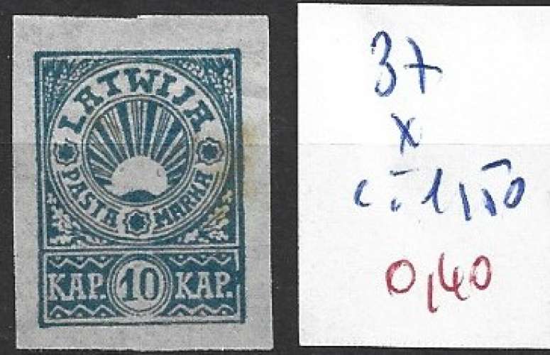LETTONIE 37 * côte 1.50 €