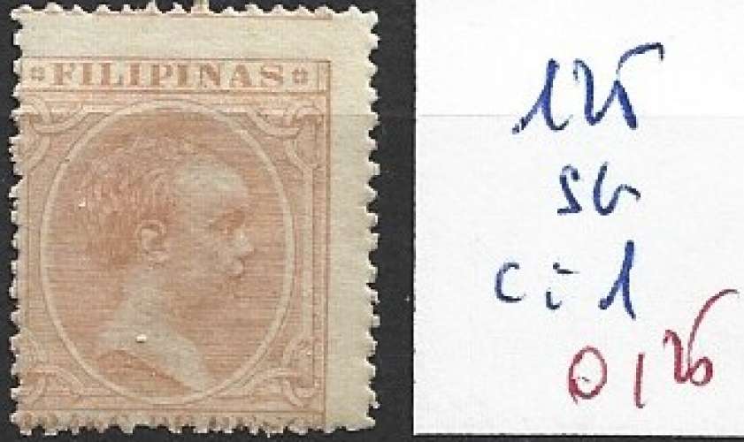 PHILIPPINES 125 sans gomme côte 1 €  