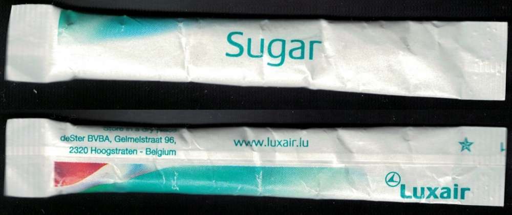 Luxembourg Bûchette Sachet Sucre Sugar Bag Luxair RP209