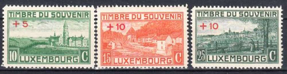 LUXEMBOURG - 1921 - Timbres du souvenir - Yvert 137 / 139 Neuf *