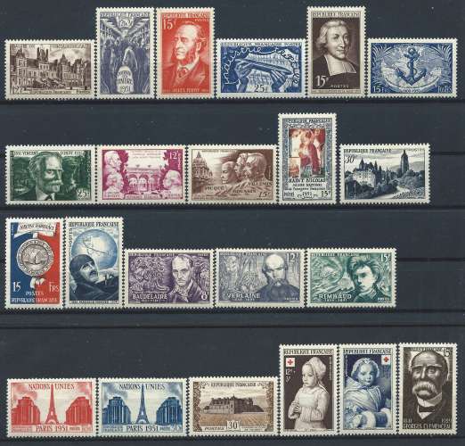 France - Lot 22 Tp Neuf** Année 1951 - Sujets divers