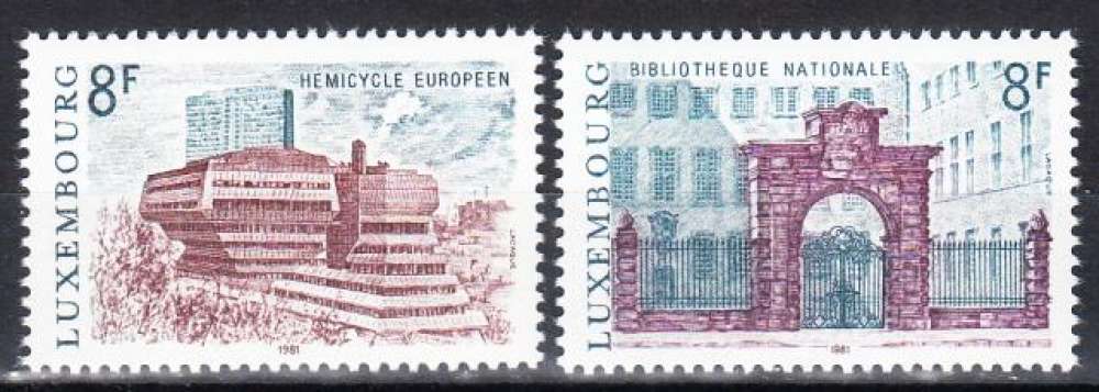 LUXEMBOURG - 1981 -Bâtiments - Yvert 979/980 - Oblitérés