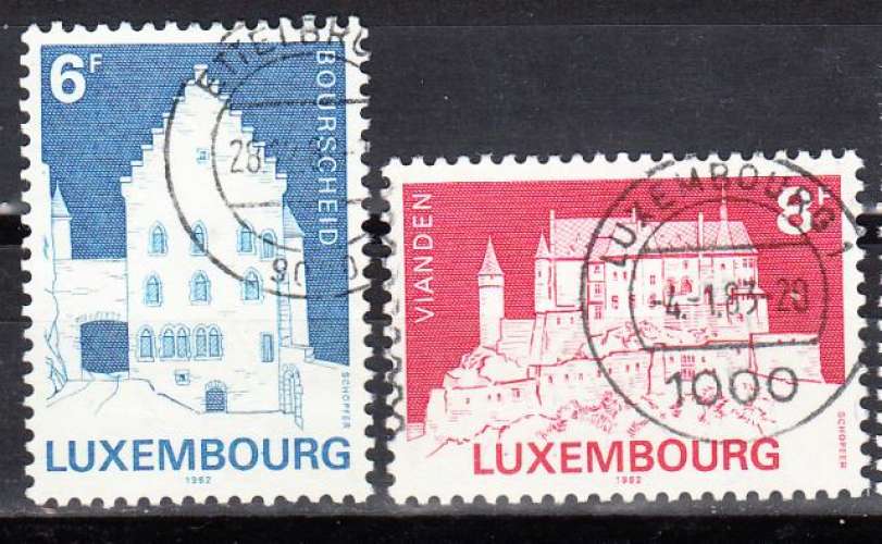 LUXEMBOURG - 1982 - Châteaux - Yvert - 1008/1009 - Oblitérés