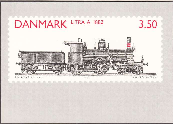 DANEMARK - 1991 - Locomotive - Entier Postal 