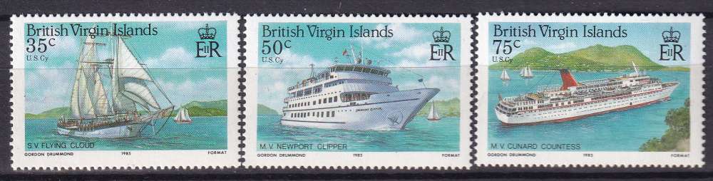 ILES VIERGES  - 1986 - Bateaux - Yvert 539 / 541 Neufs **
