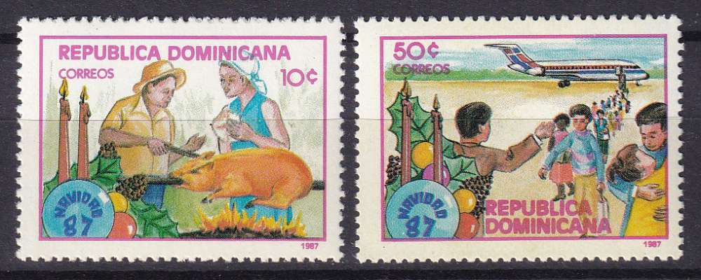 DOMINICAINE - 1987 - Noël  - Yvert 1025 / 1026 neufs **