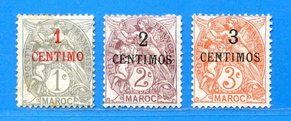 REF111 -- MAROC > N° 20 + 21 .*. + 22 (*) Type Blanc > Dos Visible MH .*. + (*) Cote 9.50 €