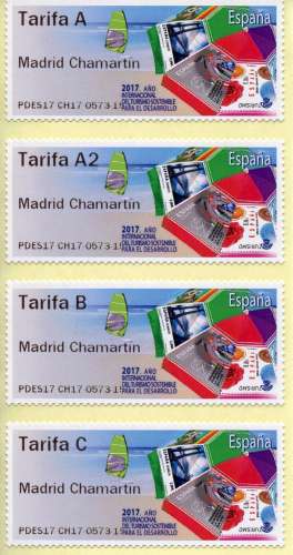 Espagne - 2017 - Etiquettes distributeurs - A.T.M. - Madrid Chamartin - Sombrilla - **