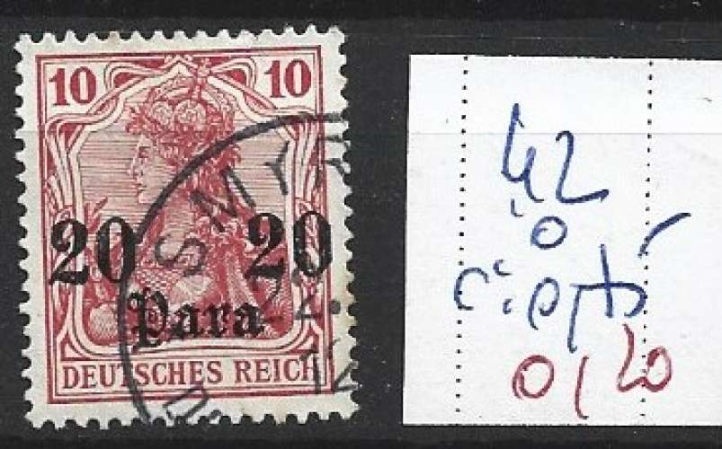 LEVANT ALLEMAND 42 oblitéré côte 0.75 € 