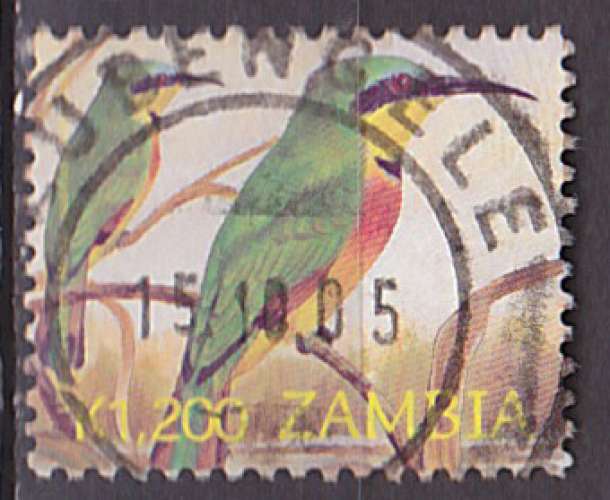 Timbre oblitéré n° 1213(Yvert) Zambie 2002 - Oiseau