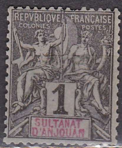 ANJOUAN N° 1 de 1892 oblitéré