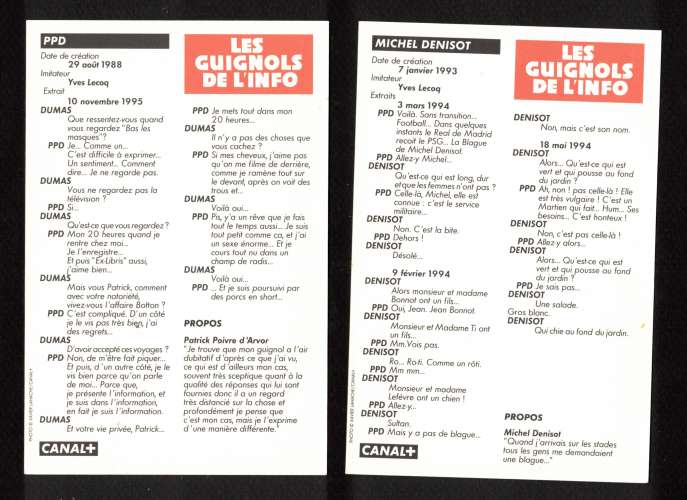 Coffret de 35 cartes Les Guignols de l'Info Canal+