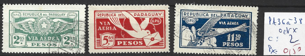 PARAGUAY PA 36 à 38 oblitérés & * côte 2 €