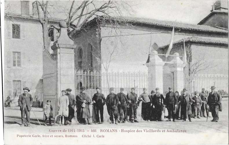 ROMANS: Hospice des Vieillards & Ambulance - cliché & édit  Carles