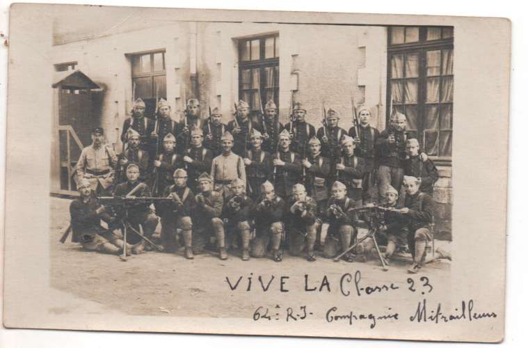 carte-photo 44 Ancenis Classe 23 64e RI Compagnie Mitrailleurs