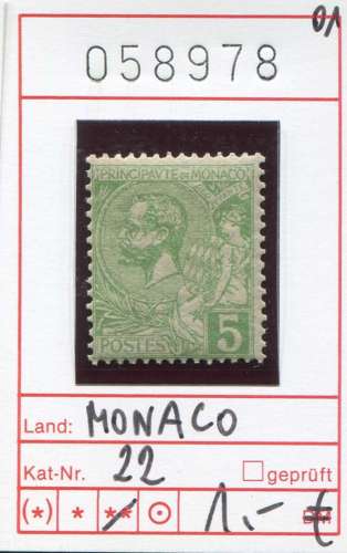 Monaco 1901 - Yvert 22 - Michel 22 - ** neuf mnh - 