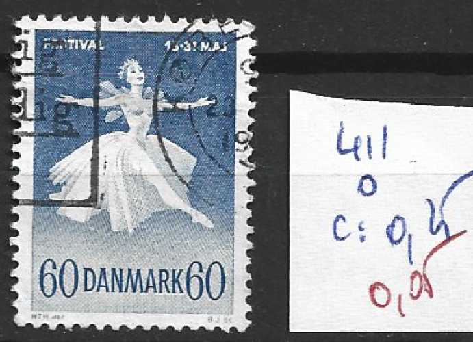DANEMARK 411 oblitéré côte 0.25 € 