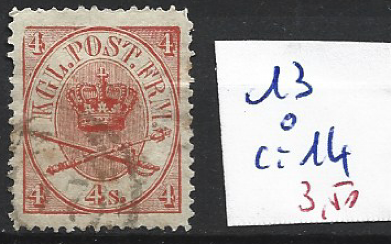 DANEMARK 13 oblitérés côte 14 € 