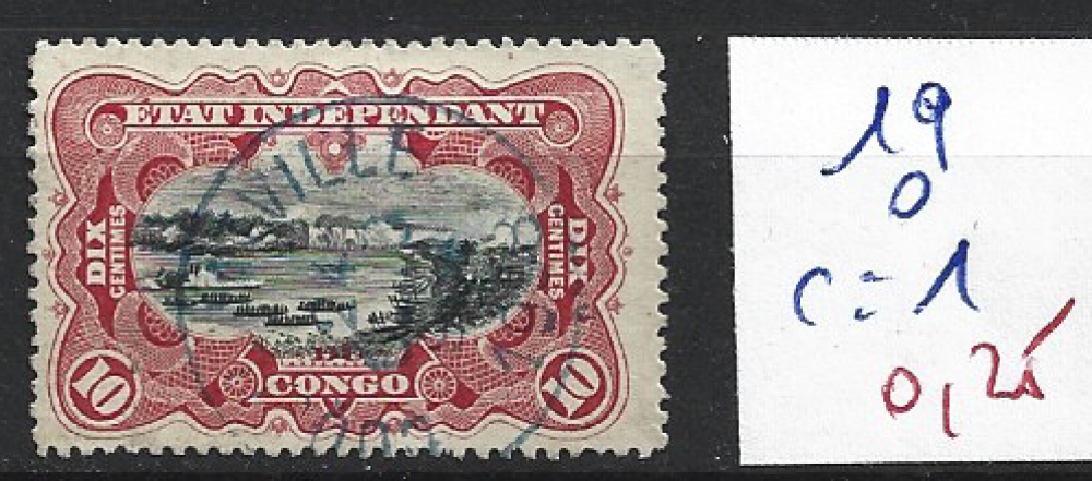 CONGO BELGE 19 oblitéré côte 1 €