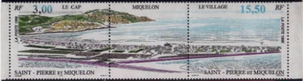 Vue générale de Miquelon - triptyque (1996) - YT 640A **