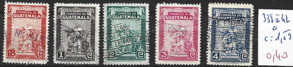 GUATEMALA 338 à 342 oblitérés côte 1.50 € 